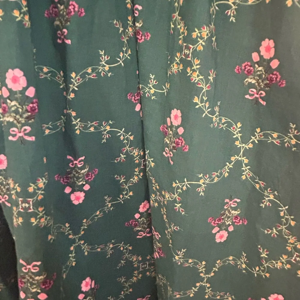 Hill House The Ophelia midi pocketed dress in Emerald Trellis print Small *FLAW - Picture 13 of 13